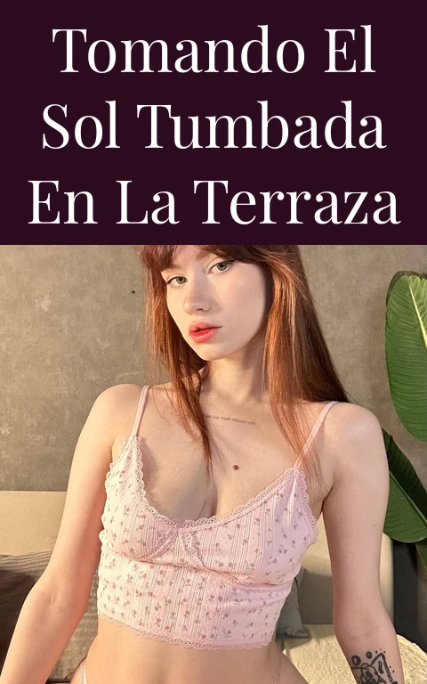 Tomando el sol tumbada en la terraza